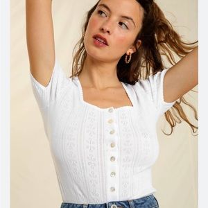 Rouje White Button-Up Top